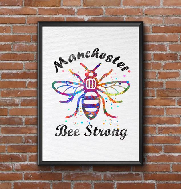 Dignovel Studios Unframed Manchester Bee Strong Inspirational Quotes Words Saying Wisdom Watercolor Art Print Wall Art Poster Home Decor Hanging DN571 - Image 7