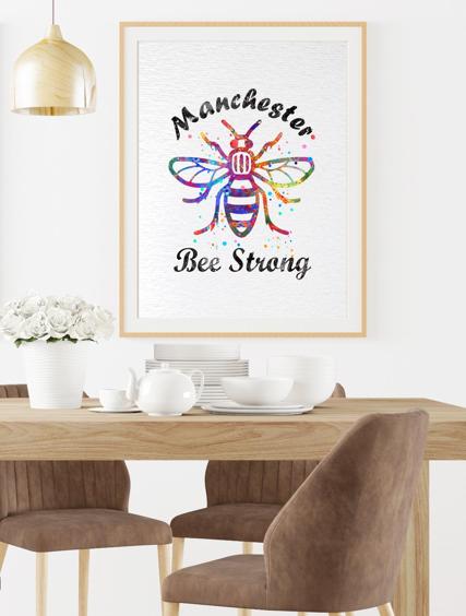 Dignovel Studios Unframed Manchester Bee Strong Inspirational Quotes Words Saying Wisdom Watercolor Art Print Wall Art Poster Home Decor Hanging DN571 - Image 8
