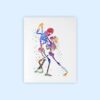 Dignovel Studios Unframed Skeleton Couple Dance Ghost Dancing Nightmare Skulls Day of the Dead Halloween Christmas Watercolor Art Print Wall Art Poster Home Decor Hanging DN575 - Image 2
