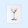 Dignovel Studios Unframed Martini Glass Cocktail Bar Pub Party House Warming Kitchen Cafe Restaurant Watercolor Art Print Wall Art Poster Home Decor Hanging DN582 - Image 2