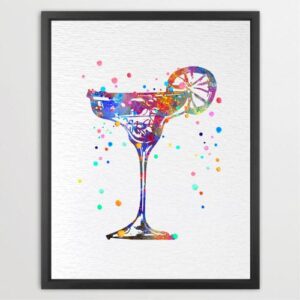 Dignovel Studios Unframed Margarita Glass Cocktail Bar Pub Party House Warming Kitchen Cafe Restaurant Watercolor Art Print Wall Art Poster Home Decor Hanging DN583