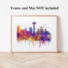 Dignovel Studios Unframed Seattle Skyline City Washington United States Cityscape Landmark Attraction Hometown Watercolor Art Print Wall Art Poster Home Decor Hanging DN589 - Image 4