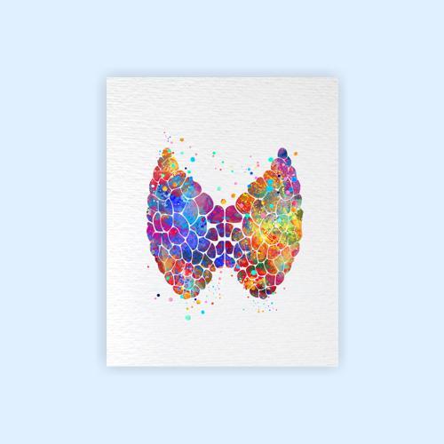 Dignovel Studios Unframed Thyroid Gland Anatomy Human Body Abstract Medical Art Science Doctor Clinic Watercolor Art Print Wall Art Poster Home Decor Hanging DN595 - Image 2