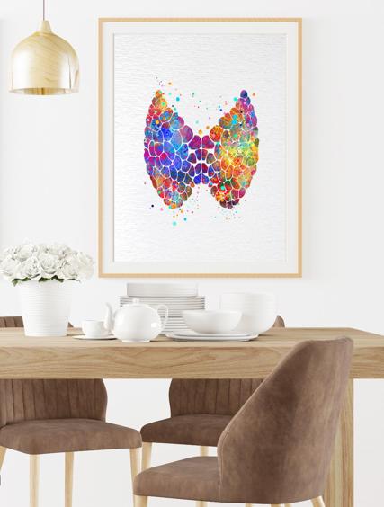 Dignovel Studios Unframed Thyroid Gland Anatomy Human Body Abstract Medical Art Science Doctor Clinic Watercolor Art Print Wall Art Poster Home Decor Hanging DN595 - Image 8