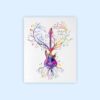 Dignovel Studios Unframed Guitar Heart Vein Music Lover Musician Instrument Old School Watercolor Art Print Wall Art Poster Home Decor Hanging DN609 - Image 2