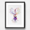 Dignovel Studios Unframed Guitar Heart Vein Music Lover Musician Instrument Old School Watercolor Art Print Wall Art Poster Home Decor Hanging DN609 - Image 6
