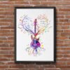 Dignovel Studios Unframed Guitar Heart Vein Music Lover Musician Instrument Old School Watercolor Art Print Wall Art Poster Home Decor Hanging DN609 - Image 7