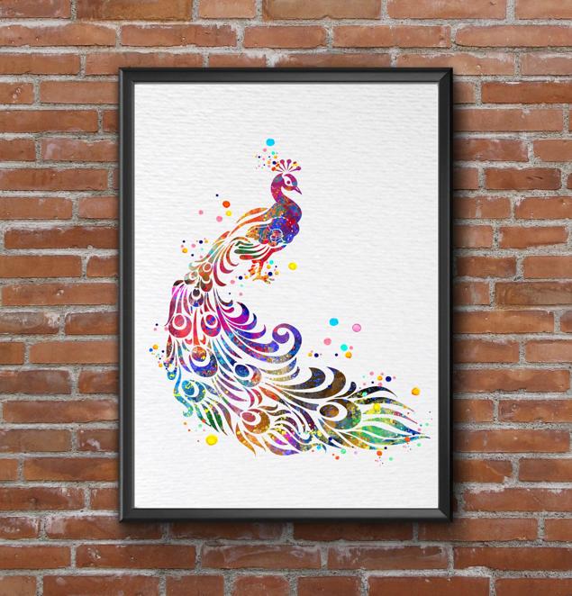 Dignovel Studios Unframed Peacock Rainbow Bird Animals Nature Lover Peace Watercolor Art Print Wall Art Poster Home Decor Hanging DN624 - Image 7