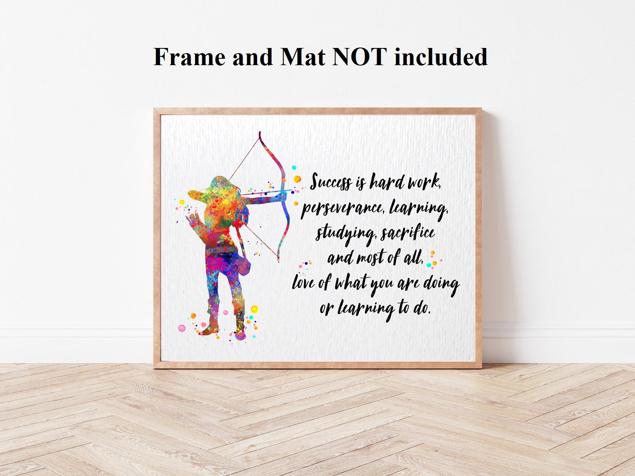 Dignovel Studios Unframed Archery Sports Girl Watercolor Print Female Arrow Bow Hunting Inspirational Quotes Art Office Watercolor Art Print Wall Art Poster Home Decor Hanging DN632 - Image 4