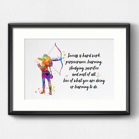 Dignovel Studios Unframed Archery Sports Girl Watercolor Print Female Arrow Bow Hunting Inspirational Quotes Art Office Watercolor Art Print Wall Art Poster Home Decor Hanging DN632 - Image 6