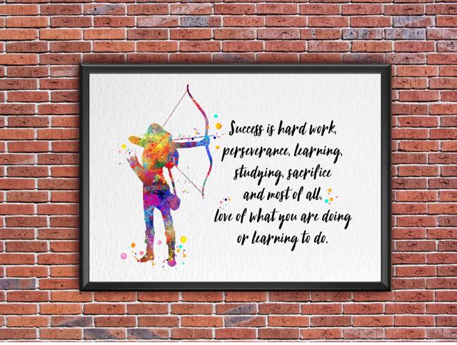 Dignovel Studios Unframed Archery Sports Girl Watercolor Print Female Arrow Bow Hunting Inspirational Quotes Art Office Watercolor Art Print Wall Art Poster Home Decor Hanging DN632 - Image 7
