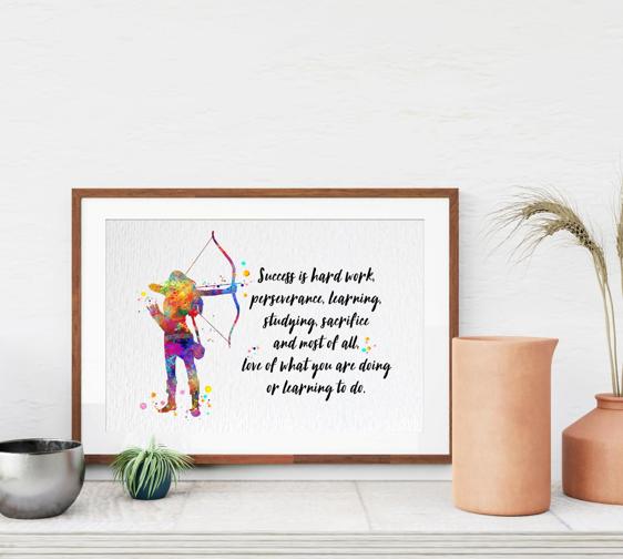 Dignovel Studios Unframed Archery Sports Girl Watercolor Print Female Arrow Bow Hunting Inspirational Quotes Art Office Watercolor Art Print Wall Art Poster Home Decor Hanging DN632 - Image 8