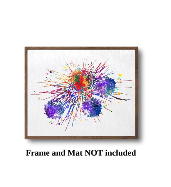 Dignovel Studios Unframed T-Cells Immune Cells Medical Art Science Histology T Cell Attacking Cancer Art Oncology immunology Clinic Watercolor Art Print Wall Art Poster Home Decor Hanging DN633 - Image 3