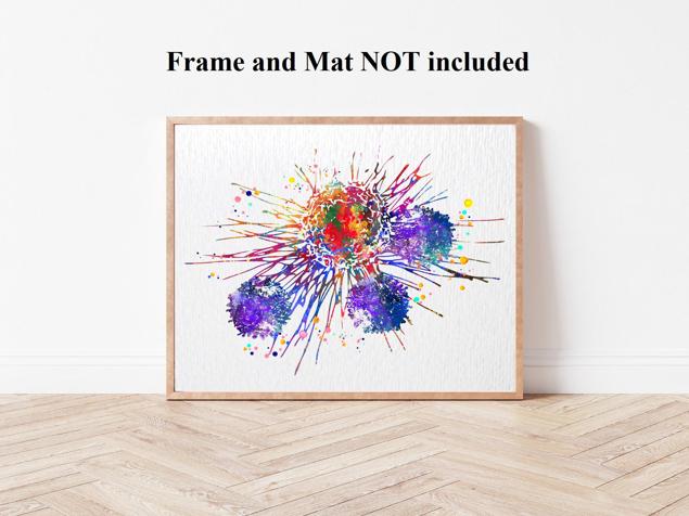 Dignovel Studios Unframed T-Cells Immune Cells Medical Art Science Histology T Cell Attacking Cancer Art Oncology immunology Clinic Watercolor Art Print Wall Art Poster Home Decor Hanging DN633 - Image 4