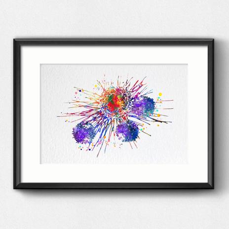 Dignovel Studios Unframed T-Cells Immune Cells Medical Art Science Histology T Cell Attacking Cancer Art Oncology immunology Clinic Watercolor Art Print Wall Art Poster Home Decor Hanging DN633 - Image 6