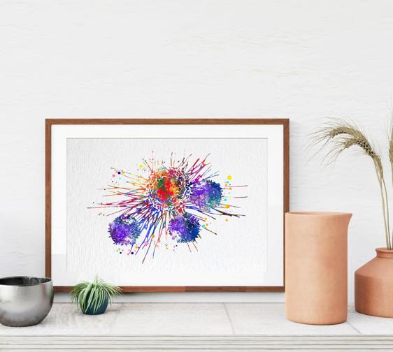 Dignovel Studios Unframed T-Cells Immune Cells Medical Art Science Histology T Cell Attacking Cancer Art Oncology immunology Clinic Watercolor Art Print Wall Art Poster Home Decor Hanging DN633 - Image 8