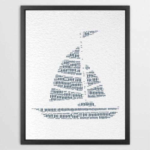 Dignovel Studios Unframed Boat Lake House Coastal Ocean Watercolor Art Print Wall Art Poster Home Decor Hanging DN640