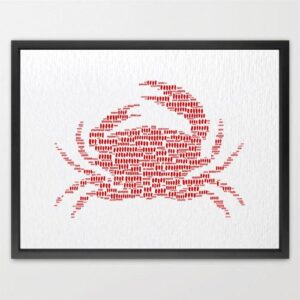 Dignovel Studios Unframed Crab Nautical Sea Life Lake Beach Coastal Watercolor Art Print Wall Art Poster Home Decor Hanging DN642