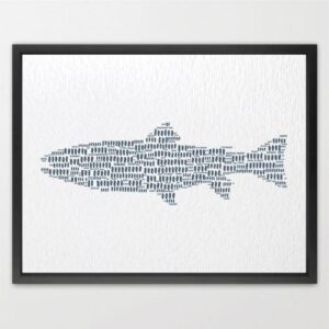 Dignovel Studios Unframed Rainbow Trout Lake Fish Fishman Watercolor Art Print Wall Art Poster Home Decor Hanging DN649