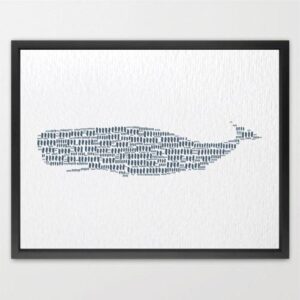 Dignovel Studios Unframed Sperm Whale Sea Life Coastal Ocean Nature Animal Watercolor Art Print Wall Art Poster Home Decor Hanging DN651
