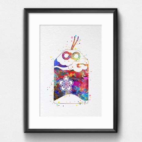 Dignovel Studios Unframed Omamori Japanese Lucky Charm Amulet Protection Asian Culture Peace Love Watercolor Art Print Wall Art Poster Home Decor Hanging DN669 - Image 6