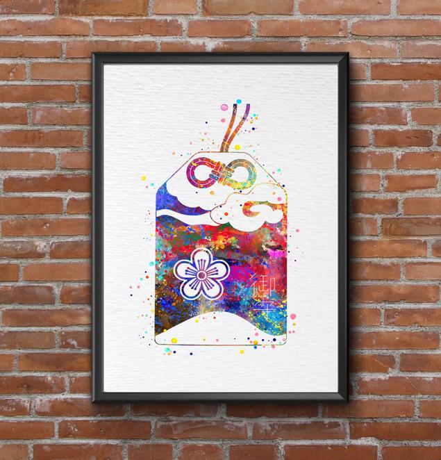 Dignovel Studios Unframed Omamori Japanese Lucky Charm Amulet Protection Asian Culture Peace Love Watercolor Art Print Wall Art Poster Home Decor Hanging DN669 - Image 7