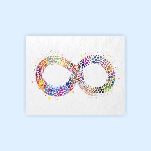 Dignovel Studios Unframed Ouroboros Serpent Infinity Symbol Ancient Culture Peace Love Watercolor Art Print Wall Art Poster Home Decor Hanging DN670 - Image 2
