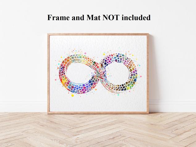 Dignovel Studios Unframed Ouroboros Serpent Infinity Symbol Ancient Culture Peace Love Watercolor Art Print Wall Art Poster Home Decor Hanging DN670 - Image 4