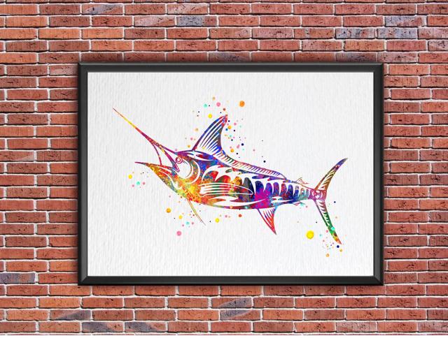 Dignovel Studios Unframed Marlin Fish Tropical Nautilus Ocean Sea Animal Peace Love Happiness Watercolor Art Print Wall Art Poster Home Decor Hanging DN673 - Image 7