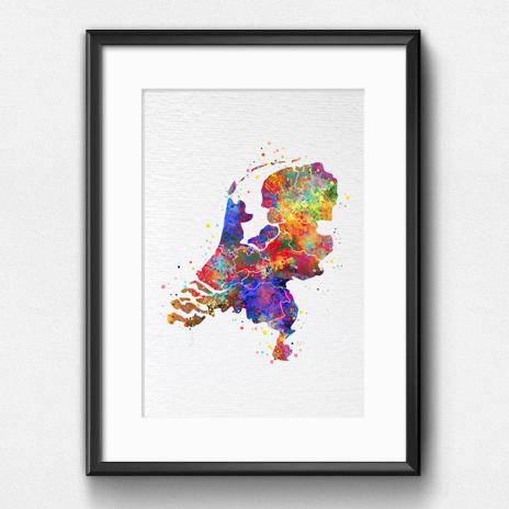 Dignovel Studios Unframed Netherlands Map Watercolor Hometown Europe Country Map Watercolor Art Print Wall Art Poster Home Decor Hanging DN677 - Image 6