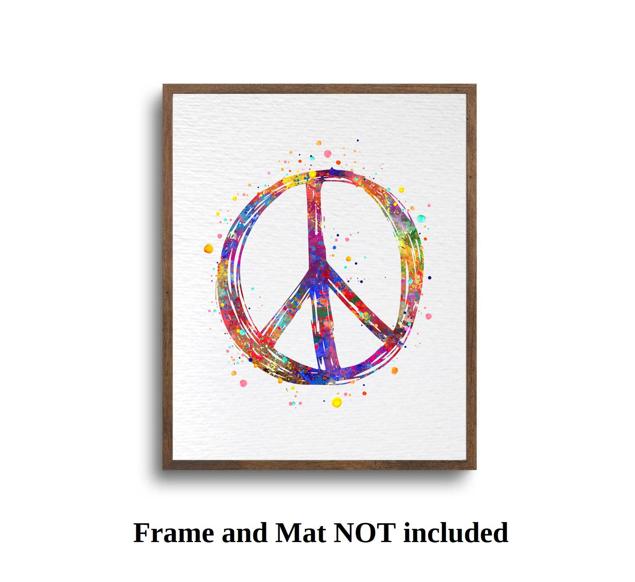 Dignovel Studios Unframed Peace Sign Symbol Watercolor Symbol Sign Language Art  Art Home Watercolor Art Print Wall Art Poster Home Decor Hanging DN680 - Image 5