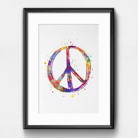 Dignovel Studios Unframed Peace Sign Symbol Watercolor Symbol Sign Language Art  Art Home Watercolor Art Print Wall Art Poster Home Decor Hanging DN680 - Image 6