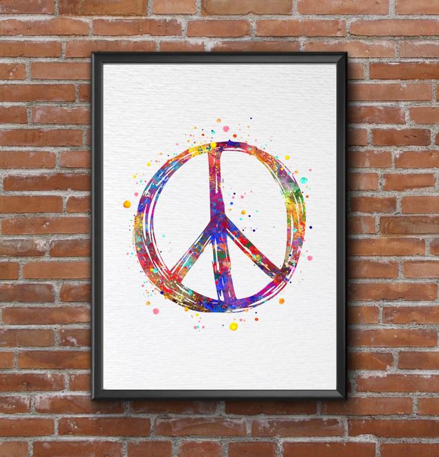 Dignovel Studios Unframed Peace Sign Symbol Watercolor Symbol Sign Language Art  Art Home Watercolor Art Print Wall Art Poster Home Decor Hanging DN680 - Image 7