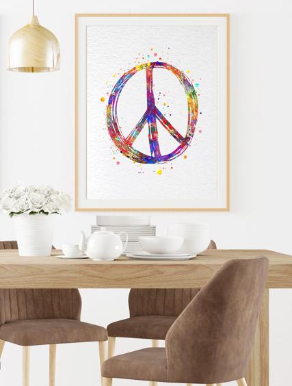 Dignovel Studios Unframed Peace Sign Symbol Watercolor Symbol Sign Language Art  Art Home Watercolor Art Print Wall Art Poster Home Decor Hanging DN680 - Image 8