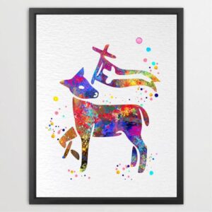 Dignovel Studios Unframed Agnus Dei Lamb Cross Flag Watercolor Symbol Inspirational Christian Bible Motivational Peace Love Watercolor Art Print Wall Art Poster Home Decor Hanging DN683