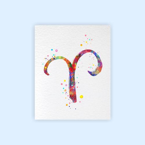 Dignovel Studios Unframed Zodiac Sign Symbol Aries Astrological Signs Astrology Abstract Love Motivational Passionate Watercolor Art Print Wall Art Poster Home Decor Hanging DN686 - Image 2