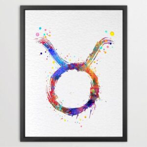 Dignovel Studios Unframed Zodiac Sign Symbol Taurus Astrological Signs Astrology Abstract Love Motivational Strength Watercolor Art Print Wall Art Poster Home Decor Hanging DN687