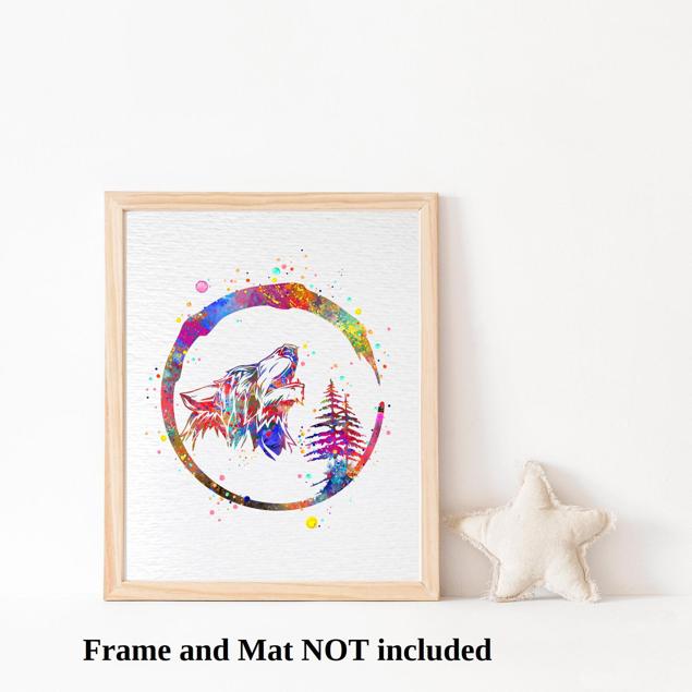 Dignovel Studios Unframed Howling Wolf Mountain Woods Moon Nature Love Motivational Inspirational Watercolor Art Print Wall Art Poster Home Decor Hanging DN697 - Image 3