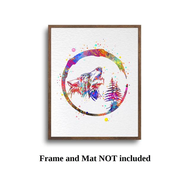 Dignovel Studios Unframed Howling Wolf Mountain Woods Moon Nature Love Motivational Inspirational Watercolor Art Print Wall Art Poster Home Decor Hanging DN697 - Image 5