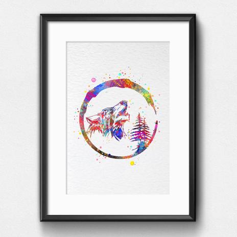 Dignovel Studios Unframed Howling Wolf Mountain Woods Moon Nature Love Motivational Inspirational Watercolor Art Print Wall Art Poster Home Decor Hanging DN697 - Image 6