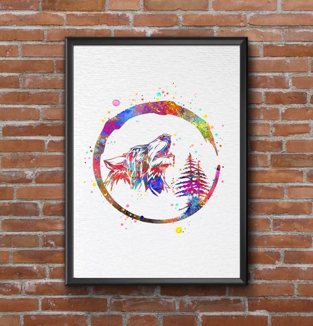 Dignovel Studios Unframed Howling Wolf Mountain Woods Moon Nature Love Motivational Inspirational Watercolor Art Print Wall Art Poster Home Decor Hanging DN697 - Image 7