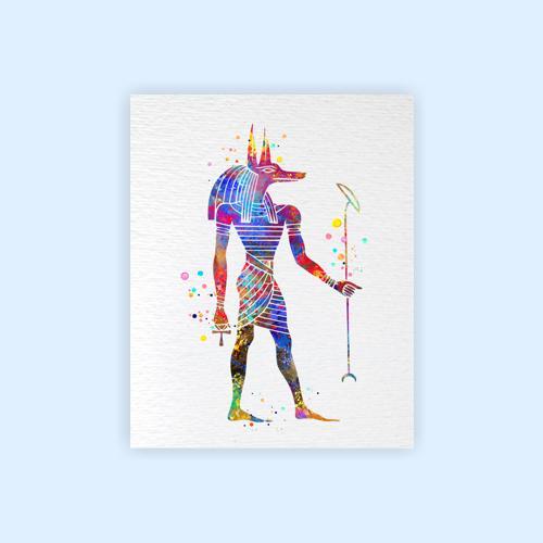 Dignovel Studios Unframed Egyptian Anubis Symbol Sign Guardian Abstract Love Motivational Inspirational Watercolor Art Print Wall Art Poster Home Decor Hanging DN698 - Image 2