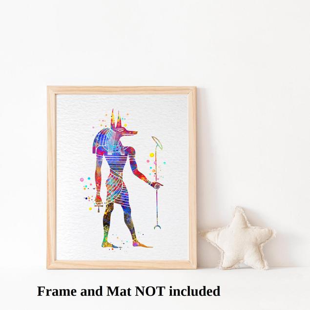 Dignovel Studios Unframed Egyptian Anubis Symbol Sign Guardian Abstract Love Motivational Inspirational Watercolor Art Print Wall Art Poster Home Decor Hanging DN698 - Image 3