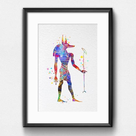 Dignovel Studios Unframed Egyptian Anubis Symbol Sign Guardian Abstract Love Motivational Inspirational Watercolor Art Print Wall Art Poster Home Decor Hanging DN698 - Image 6