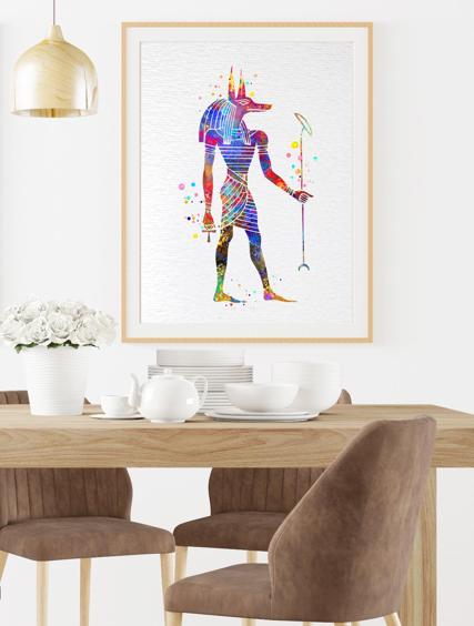 Dignovel Studios Unframed Egyptian Anubis Symbol Sign Guardian Abstract Love Motivational Inspirational Watercolor Art Print Wall Art Poster Home Decor Hanging DN698 - Image 8