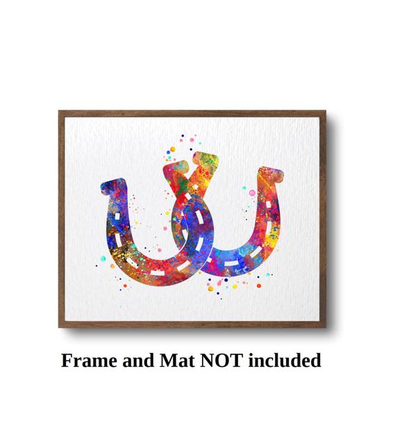 Dignovel Studios Unframed Horseshoe Pair Symbol Sign Lucky Happiness Abstract Love Motivational Inspirational Watercolor Art Print Wall Art Poster Home Decor Hanging DN699 - Image 3