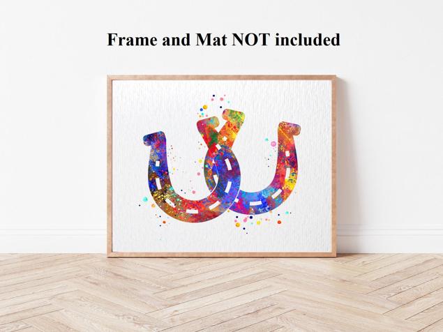 Dignovel Studios Unframed Horseshoe Pair Symbol Sign Lucky Happiness Abstract Love Motivational Inspirational Watercolor Art Print Wall Art Poster Home Decor Hanging DN699 - Image 4