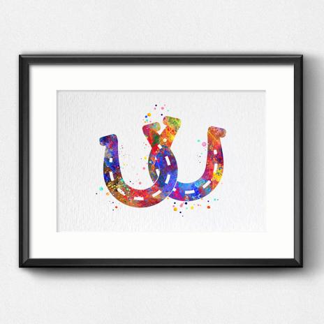 Dignovel Studios Unframed Horseshoe Pair Symbol Sign Lucky Happiness Abstract Love Motivational Inspirational Watercolor Art Print Wall Art Poster Home Decor Hanging DN699 - Image 6