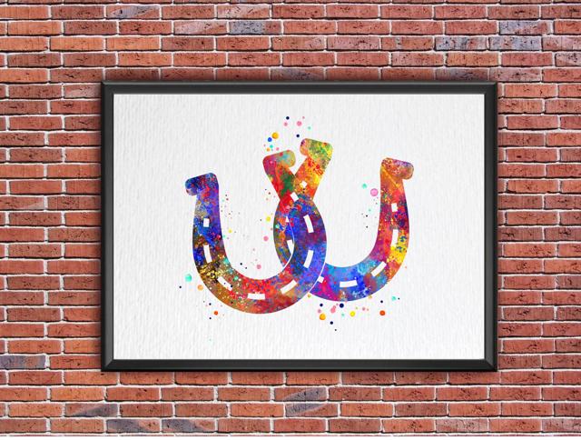 Dignovel Studios Unframed Horseshoe Pair Symbol Sign Lucky Happiness Abstract Love Motivational Inspirational Watercolor Art Print Wall Art Poster Home Decor Hanging DN699 - Image 7