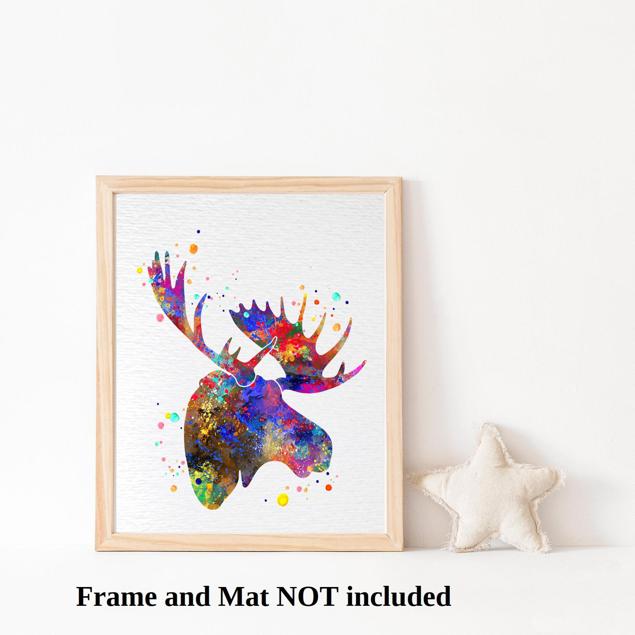 Dignovel Studios Unframed Moose Sacred Animal Native American Head Horn Nature Peace Love Watercolor Art Print Wall Art Poster Home Decor Hanging DN701 - Image 3